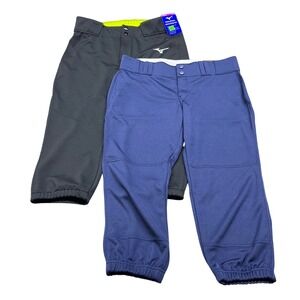 Mizuno Champro Lot of 2 Womens Softball Pants Large Blue Black Polyester Stretch